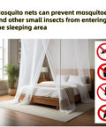 Classic King Size Mosquito Net Tent for Patio Bed, Portable 79x79x79 Inch, shown on a bed in a well-lit room for indoor use