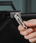 Person using KR03 EDC Pry Bar Multitool With Flathead And Phillips Driver, Bottle Opener, Three Hex Wrenches, Built In Metric And Imperial Ruler