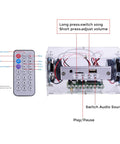 DIY Bluetooth Speaker Kit With USB Mini Stereo Amplifier Soldering Kit LED Lights Transparent Case with remote control.