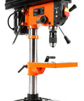 Knockout 10 Inch Benchtop Drill Press With 5 Variable Speeds Up To 3100 Rpm, 3.2 Amp Motor, Built In Laser Guide