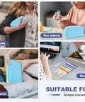 Weekly Pill Organizer For Travel With 14 Pill Pouch, waterproof, twice daily dosing, BPA-free, handbag style, blue.