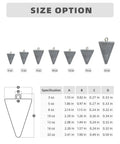 Pyramid Lead Fishing Sinkers For Saltwater 3oz Each 5 Pack Beefy Pyramid Weights size options comparison chart.
