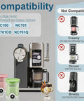 4 Pack Creami Swirl Pints With Lids For Ninja NC700 NC701 NC701C Series Creami Containers, compatibility chart shown
