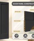 Diagram of 36 Inch By 84 Inch Bi-Fold Barn Door With Brushed Gold Hardware Kit, Hollow Core Interior Folding Sliding Door In Textured Black