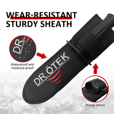 Heavy Duty Metal Detecting Shovel With Belt Sheath Double Serrated Edge Digging Tool For Treasure Hunting Gardening Camping