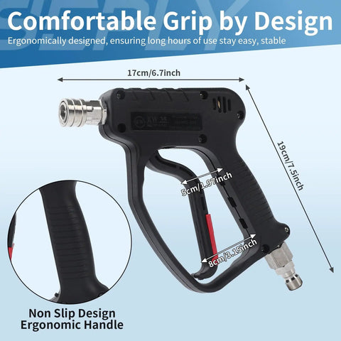 Beefy Pressure Washer Short Gun 5000 PSI Ten And A Half GPM Power Packed Spray Gun With Swivel Quick Connect and ergonomic design