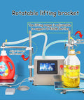 Ready To Roll Double Head Liquid Filler Machine Featuring Zero Drip Precision Valves and Hassle Free Height Adjustments for smooth bottling of liquids.
