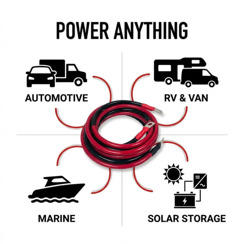 Heavy Duty 4 Gauge Battery Cable Kit With Pre Crimped 5 16 Inch Lugs 2 Foot OFC Copper Wire 4 AWG Cables For Trucks Golf Carts Marine Solar Power Inverters Car Chargers And Audio Systems coiled cables with lugs for power applications