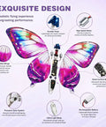 Flying RC Butterfly Drone With LED Light And Realistic Bionic Wing Flap Motion, Sensor Assisted Control, purple close-up design