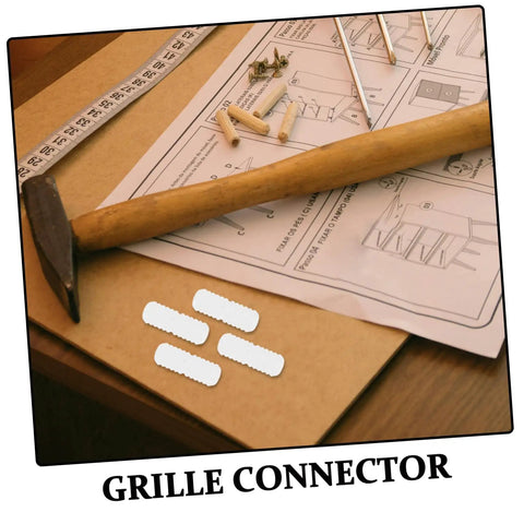 Pro Grade Nylon Hidden Fasteners For Wood Shelves And Cabinets 100 Pack Concealed Furniture Connectors on workspace with hammer.