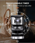 Programmable 12 Cup Coffee Maker With Keep Warm Function, Fully Automatic Drip Coffee Machine, 900W Power, Stainless Steel Finish