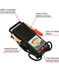 3 In 1 Battery Load Tester For 6V And 12V Cars And Diesels, Analyzes Battery Health, Tests Charging System And Starter, Handles Up To 1000 Cranking Amps With 50 Amp 6V And 100 Amp 12V Load, Model BT100 with clamps and meter
