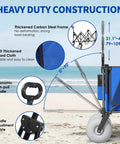 Heavy Duty Beach Wagon With Big Wheels For Sand 450 Lb Load Foldable Cart with durable frame and ergonomic handle on beach