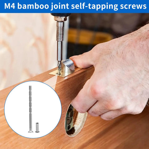 Totally Legit Heavy Duty M4x60mm Adjustable Cabinet Knob Screws With Sleeves Sleek Nickel Steel Corrosion Proof Furniture Hardware Custom Cut Length For Doors And Drawers in use while installing.