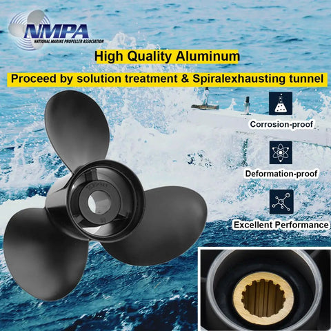 Aluminum Outboard Propeller Upgrade For Mercury 40HP To 125HP, 15 Spline, Right Hand Rotation, marine backdrop