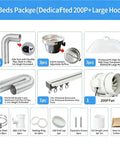 Commercial 130W Ceiling Fume Extractor With Silent 22dB Centrifugal Fan For Spas Clinics And Moxibustion Rooms True Workhorse Smoke Exhaust Ventilation System That Clears The Room And Keeps Your Space Crystal Clear Zero Hustle components including pipes, hoods, and fan.