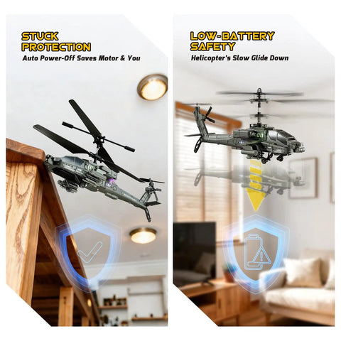 RC Helicopter For Beginners With Altitude Hold Gyro Stabilization And LED Lights, Kid Friendly Remote Control Toy In Indoor Setting
