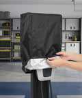 Tough As Nails EV Charger Station Cover Waterproof Rainproof Dustproof Universal Fit outdoor guard being secured on an EV charger.