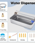 Top Tier Automatic Dog Water Dispenser 6 Liter Gravity Feeder featuring stainless steel bowl and brass fittings for easy installation.