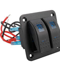 12-24V Boat Switch Panel Illuminated Rocker Switch Aluminum Prewired Dash Panel With 2 3 4 5 6 8 Gang Toggle Switches On Off 5 Pin LED Backlit IP65