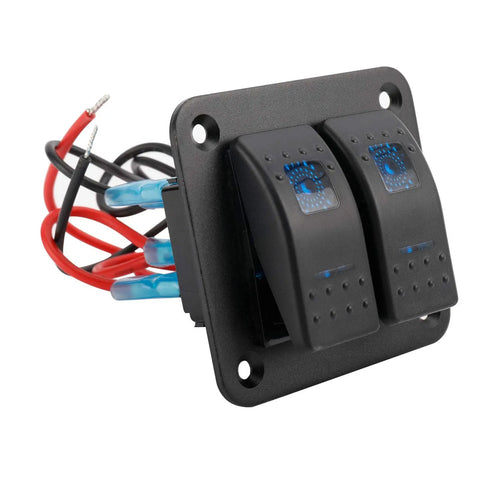 12-24V Boat Switch Panel Illuminated Rocker Switch Aluminum Prewired Dash Panel With 2 3 4 5 6 8 Gang Toggle Switches On Off 5 Pin LED Backlit IP65