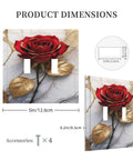 Vintage Red Rose Marble Toggle Plate Cover Built Tough With Rugged Abs To Dodge Scratches, showing dimensions and accessories.