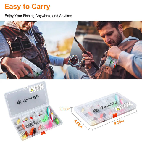Beginner Friendly Freshwater Fishing Lure Kit With Tackle Box And Accessories Including Crankbaits, Spoons, Hooks, And Gear