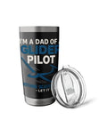 Dad Of A Glider Pilot Insulated Stainless Steel Tumbler For Aviation Fans Cool Gift For Glider Dads And Gliding Club Crew