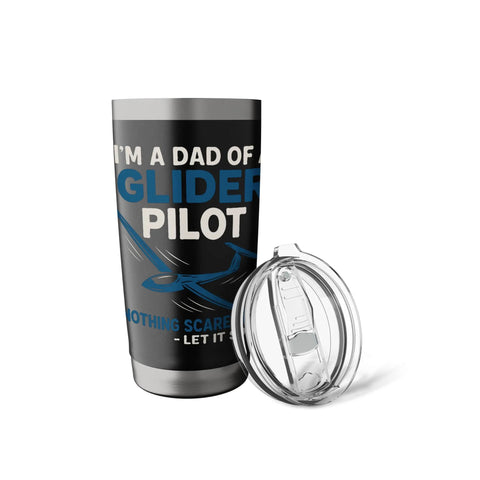 Dad Of A Glider Pilot Insulated Stainless Steel Tumbler For Aviation Fans Cool Gift For Glider Dads And Gliding Club Crew