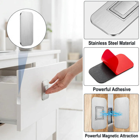 Super Strong 24 Pack Cabinet Magnets With Adhesive Secure Door Closure For Drawers And Cupboards Super sturdy stainless steel catch on drawer.
