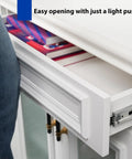 20 Inch Push To Open Soft Close Drawer Slides Heavy Duty Pair With Smooth Hydraulic Damping For Quiet Operation Easy Soft Close And Push Open Ideal For Kitchen Cabinets And Office Drawers, drawer open with light push