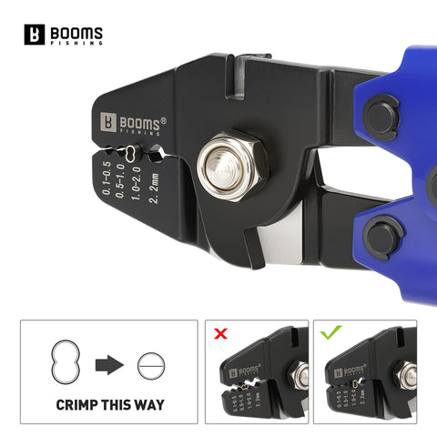 Pro Grade Fishing Crimping Tool Kit With Ten Point Six Inch Pliers And 140 Double Barrel Sleeves Up To 2.2mm Crimp, close-up view