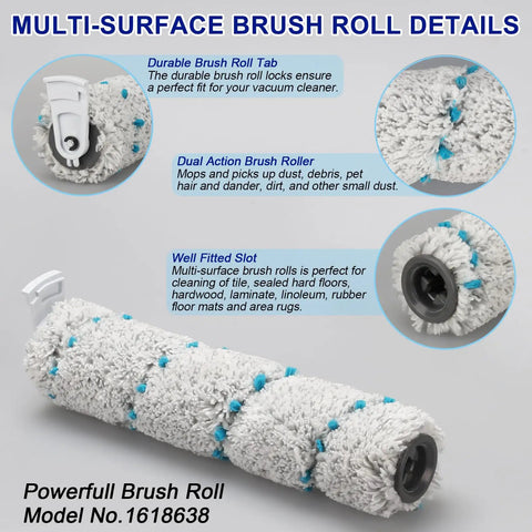 Brush And Filter Replacement Parts Kit For Bissell CrossWave Max And HydroSteam Plus Vacuums Fits 2554 2554A 25542 25548 2590 2593 2596 2596B 2596M 2597 And 35151 3515 35152 3513 3518 B0440 Easy Install And Durable Cleaning Accessories, microfiber brush roll