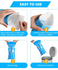 Steps to use 900Ml Portable Disposable Urine Bags 12 Pack for Travel featuring opening, pouring, sealing, and disposal.
