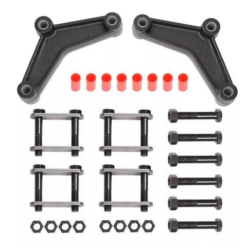 Beefed Up Heavy Duty Tandem Axle Trailer Suspension Shackle Kit For Double Eye Springs with bolts and bushings