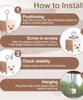 Installation guide for Heavy Duty 2 Inch Screw Eyes Set In 304 Stainless Steel, showing steps for correct positioning and hanging.