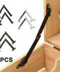 2 Pack Wooden Box Positioning Tripod Folding Support Hinges for Jewelry Case and Craft Boxes Black Durable Corner Bracket