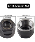 Four Pack ER11-A Collet Nut M14 Clamping Nuts For CNC Milling Chuck Holder Lathe Tough-As-Nails Cast Steel With Strong Clamping Force