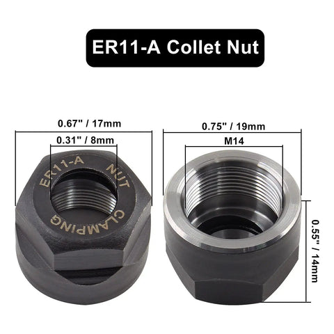 Four Pack ER11-A Collet Nut M14 Clamping Nuts For CNC Milling Chuck Holder Lathe Tough-As-Nails Cast Steel With Strong Clamping Force