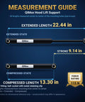 Measurement guide for Beefed Up Front Hood Lift Supports For MDX 2007 2013 Front Struts Easy Bolt On Install Meets OEM Specs