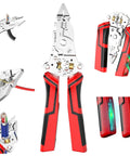 Top Tier Multifunction Wire Stripper With Rechargeable Voltage True Nondestructive Tester Crimping Pliers For Electricians displayed at various angles.