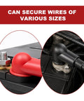 Beefy Side Post Battery Terminal Covers 2 Pack In Red Plus Black Heavy Duty Pvc Shield on battery terminals securing wires.