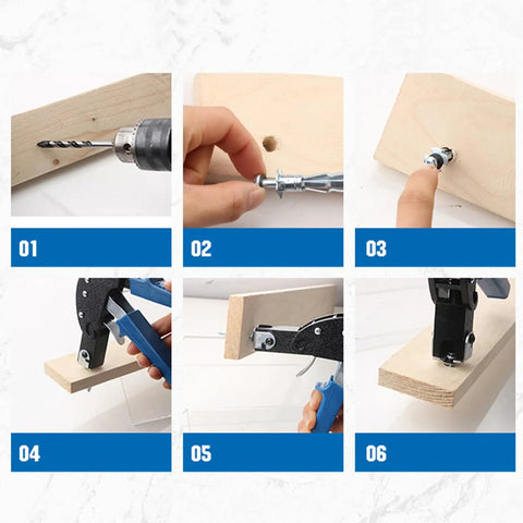 Heavy Duty Wall Anchors Setting Tool For Molly Bolts And Hollow Wall Anchors with steps to install in drywall or plasterboard