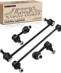 Front And Rear Sway Bar End Link Kit For Acura ILX 2013 2019 And Honda Civic 2012 2015 Pre Greased Steel Stabilizer Links Bolt On Upgrade For Smoother Handling And Rattle Free Ride, four black steel links