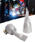 Top Tier 2 Pack Flat Welding Nozzle Tips For Hot Air Gun Stainless Steel Wide Nozzles 20mm Small And 40mm Large Soldering Accessory Durable Heat Resistant Design Perfect For Plastic Welding Pros - two stainless steel nozzles.