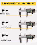 Digital Caliper 12 Inch Stainless Steel Measuring Tool With Extra Large Display Three Mode Readouts on LCD
