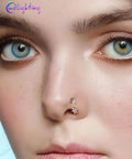 Must-Have Flower 20G Horseshoe Nose Ring Kit With Ball Grabber Tool, 316L Stainless Steel CZ Clear Threadless Nose Jewelry