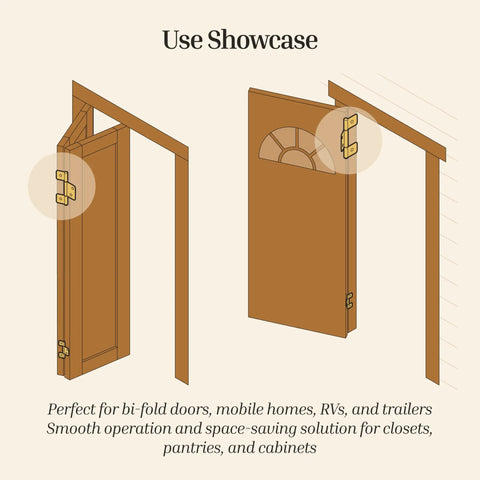 Real Deal Three Leaf Brass Flat Strap Hinges Non Mortise Bi Fold Cabinet Door Hardware For Mobile Homes Campers Trailers Pack Of Two Built Tough With Silent Sliding Pins