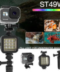 Underwater Video Fill Light With 49 LED Beads, 5000 Lux At 20cm, 7 Modes RGB, 30m Waterproof Dive Light For Action Cameras And GoPros