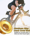 Gold M19 Aluminum Alloy Bicycle Crank Fixing Bolts Set For Chainring Arm And Crankset Screws on mountain bike in use